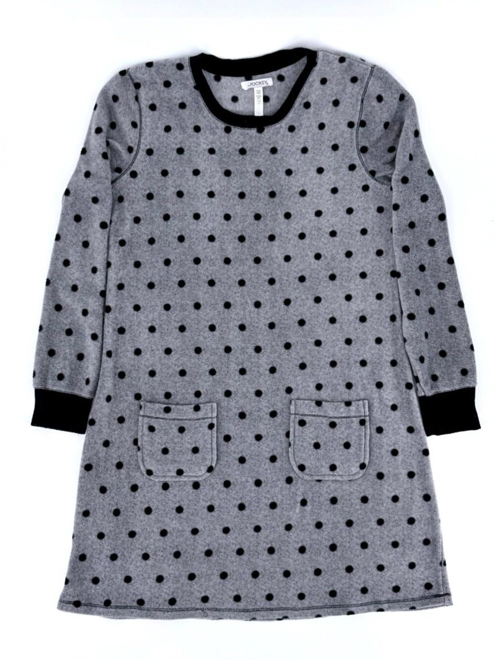 Jockey Cozy Polka Dot Lounge Dress Soft Fleece Tunic S/M